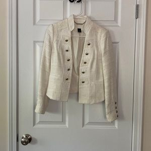White/off white tweed blazer